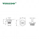 Защитный колпачек VELLEDQ (папа, пластик) M12-F-FCG/S