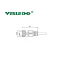 Соединитель для распределительной коробки VELLEDQ M23-F19T19-10.0PUR/BK