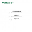 Соединитель кабельный VELLEDQ M8-F03T-2.0PVC/BK (розетка)