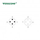 Mонтажный разъем VELLEDQ FL-M12-M04/F04(M16)