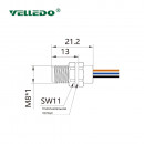 Монтажный разъем VELLEDQ FLH-M8-M03(M8)-0.3