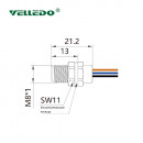 Монтажный разъем VELLEDQ FLH-M8-M04(М8)-0.3