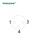 Соединитель клеммный VELLEDQ M12-F03S (розетка)