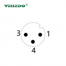 Соединитель клеммный VELLEDQ M12P-M03T (вилка)