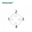 Соединитель клеммный VELLEDQ M12P-F04T (розетка)
