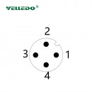 Соединитель клеммный VELLEDQ M12P-M04T (вилка)