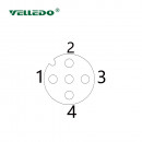 Соединитель клеммный VELLEDQ M12-F05S (розетка)