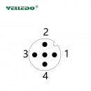 Соединитель клеммный VELLEDQ M12P-M05S (вилка)