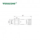 Соединитель кабельный VELLEDQ M12-F05T-2.0PVC/BK (розетка)