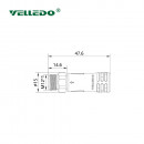 Соединитель кабельный VELLEDQ M12-M05T-2.0PUR/BK (вилка)