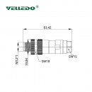 Соединитель клеммный VELLEDQ M12P-M04T (вилка)