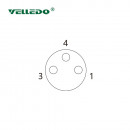 Соединитель клеммный VELLEDQ M8-F03S (розетка)