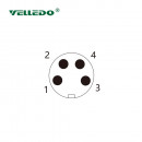 Соединитель клеммный VELLEDQ M8-M04S (вилка)