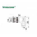 Соединитель клеммный VELLEDQ M8-F03S (розетка)