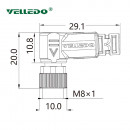 Соединитель кабельный VELLEDQ M8-F04S-2.0PVC/BK (розетка)