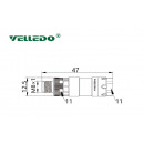 Соединитель клеммный VELLEDQ M8-M04T (вилка)