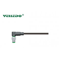 Соединитель кабельный VELLEDQ M8P-M04S-10.0PUR/GY (вилка)