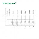 Распределительная коробка VELLEDQ M12-A3-6K4-3.0PUR/GY