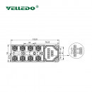 Распределительная коробка VELLEDQ M12-A3-8K5N-DZP