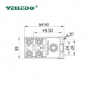 Распределительная коробка VELLEDQ M8-A3-4K3P-M12