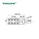 Распределительная коробка VELLEDQ M8-A3-8K3P-5.0PUR/GY